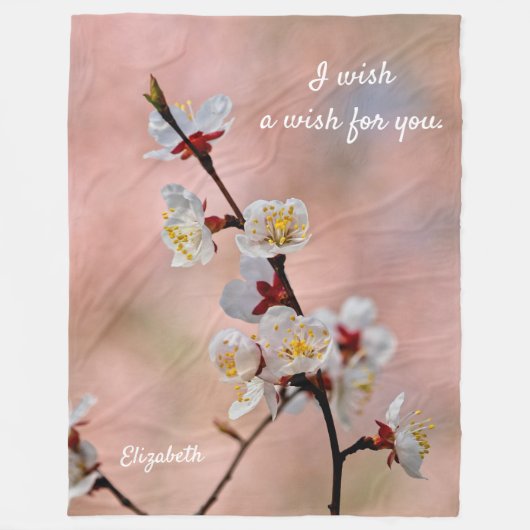 Mooie Japanse abrikozenbloemen Fleece Deken (Voorkant)