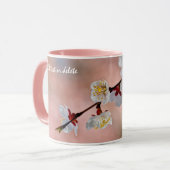 Mooie Japanse abrikozenbloemen Mok (Voorkant links)