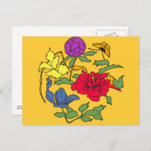 Mooie Japanse bloem kunst Briefkaart (Voorkant / Achterkant)