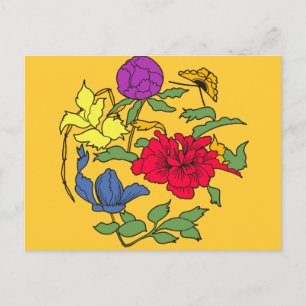 Mooie Japanse bloem kunst Briefkaart