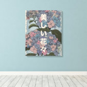 Mooie Japanse Bloemen Canvas Afdruk (Insitu (Houten vloer))