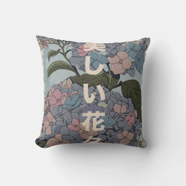 Mooie Japanse Bloemen Kussen (Voorkant)