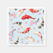 Mooie Japanse Floral Koi-vis Napkins Servet (Voorkant)