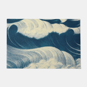 Mooie japanse golf  kunst, blauw deurmat