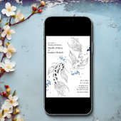 Mooie Japanse Koi Vis Moderne Bruiloft Kaart