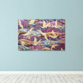Mooie Japanse kranen Canvas Afdruk (Insitu (Houten vloer))