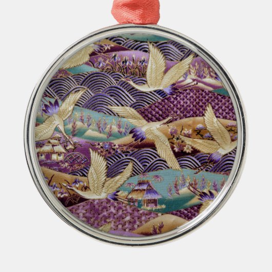 Mooie Japanse kranen Metalen Ornament (Voorkant)