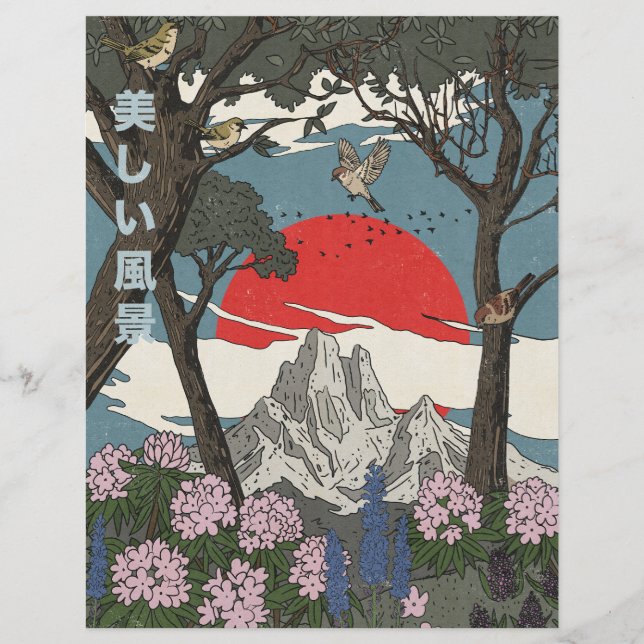 Mooie Japanse Landschap Briefhoofd (Voorkant)