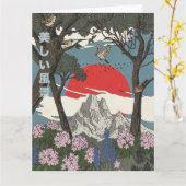 Mooie Japanse Landschap Kaart (Gele Bloem)