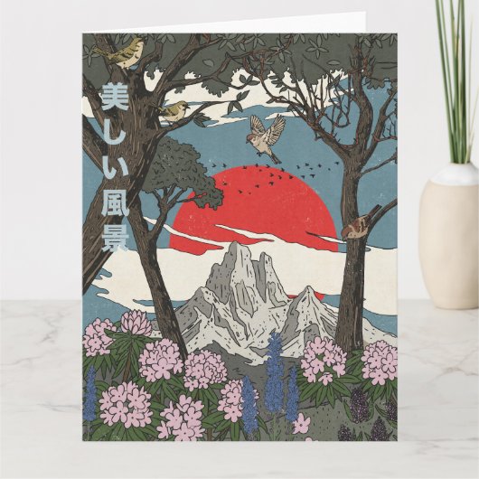 Mooie Japanse Landschap Kaart (Voorkant)