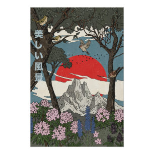Mooie Japanse Landschap Perfect Poster