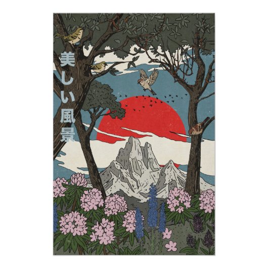Mooie Japanse Landschap Perfect Poster (Voorkant)