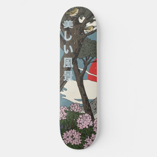 Mooie Japanse Landschap Persoonlijk Skateboard (Voorkant)