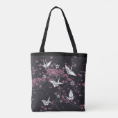 Mooie Japanse origami kraan kersenbloesem Tote Bag (Achterkant)