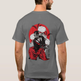 Mooie Japanse Samurai Print op T-shirt