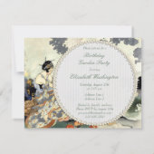 Mooie  Japanse Vogelpartij Kaart (Achterkant)