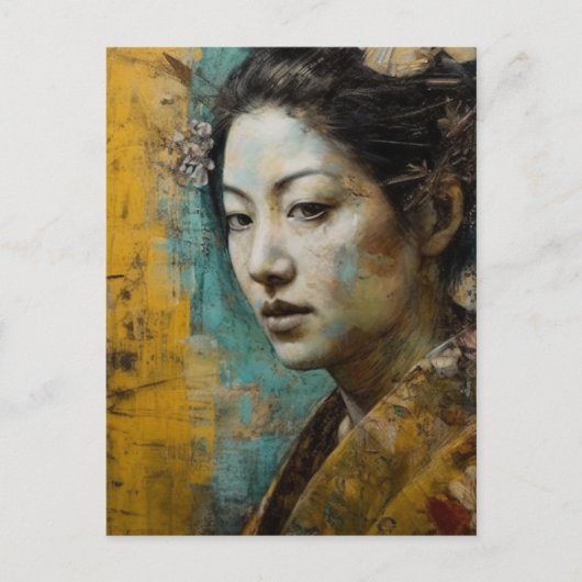 Mooie Japanse Vrouw Briefkaart (Voorkant)