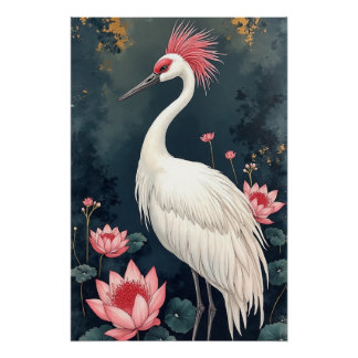 Mooie Japanse Witte Kraanvogel Perfect Poster