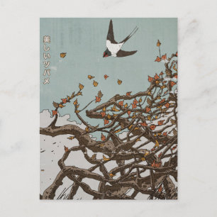 Mooie Japanse zwaluw Briefkaart
