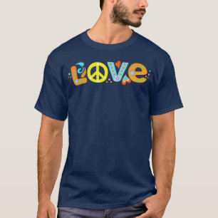 Mooie jaren 60 70 Hippie Vrede Liefde Harten Vrede T-shirt