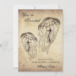 Mooie Jellyfish Beach Baby shower Kaart