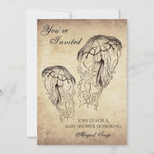 Mooie  Jellyfish Beach Baby shower Kaart (Voorkant)