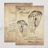 Mooie  Jellyfish Beach Baby shower Kaart (Voorkant / Achterkant)