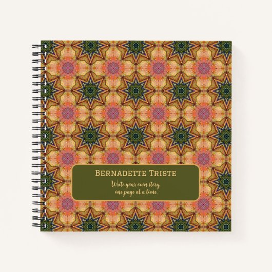 Mooie Jewel Toned Custom Name Gezegde Star Notitieboek (Voorkant)