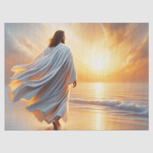 Mooie Jezus aan de Zee Tissue Papier (Voorkant)