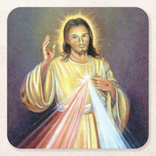 Mooie Jezus Christus Kartonnen Onderzetters