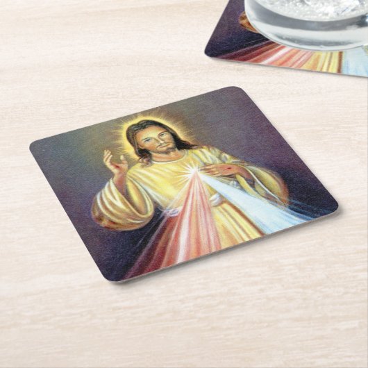 Mooie Jezus Kartonnen Onderzetters (Schuin)