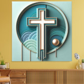 Mooie Jezus kruis gestrekt Canvas Afdruk (Insitu (Woonkamer))