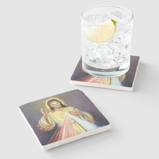 Mooie Jezus Stenen Onderzetter (Zijkant)