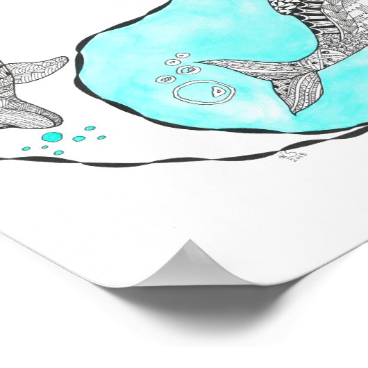 Mooie Jin en Yang Dolphins Poster 8 x 10 inch (Hoek)