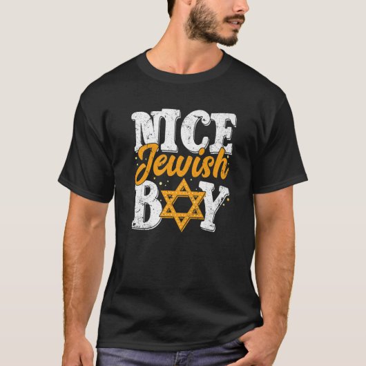 Mooie jodenjongen Ugly Hanukkah Sweater Chanukah J T-shirt (Voorkant)