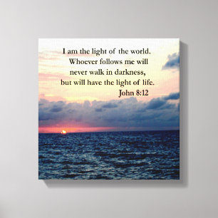 MOOIE JOHN 8:12 ZONSOPGANG FOTO CANVAS AFDRUK