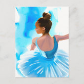 Mooie Jonge Ballerina in Blauw Briefkaart (Voorkant)
