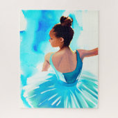 Mooie Jonge Ballerina in Blauw Legpuzzel (Verticaal)