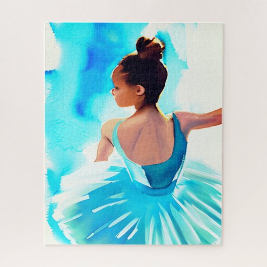 Mooie Jonge Ballerina in Blauw Legpuzzel (Verticaal)