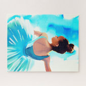 Mooie Jonge Ballerina in Blauw Legpuzzel (Horizontaal)