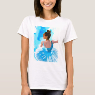 Mooie Jonge Ballerina in Blauw T-shirt