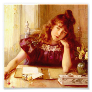 Mooie, jonge dame, door Albert Lynch, Belle Foto Afdruk