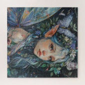 Mooie jonge fee met vlinders legpuzzel (Horizontaal)