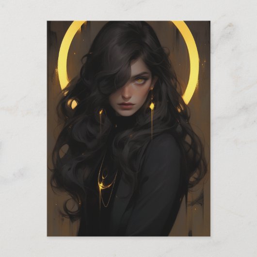 Mooie jonge heks briefkaart (Voorkant)