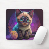 Mooie Jonge Kat Met Garnebal Muismat (Met muis)