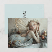 Mooie jonge kerst fee gouden vleugels briefkaart (Voorkant / Achterkant)