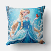 Mooie jonge sneeuwmaagd kussen (Achterkant)