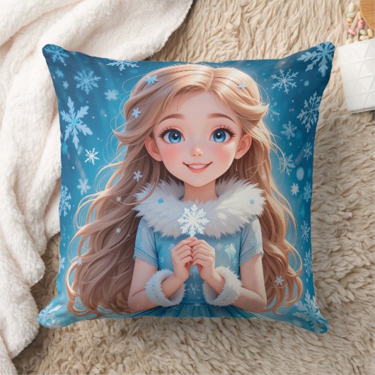 Mooie jonge sneeuwmaagd kussen (Deken)