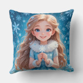 Mooie jonge sneeuwmaagd kussen (Achterkant)