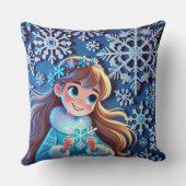 Mooie jonge sneeuwmaagd kussen (Achterkant)